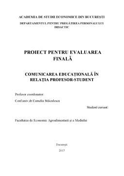 Disertație - Comunicarea educațională în relația profesor-student