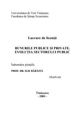 Licență - Bunurile publice și private - Evoluția sectorului public