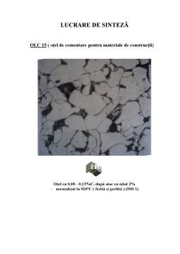 Referat - Oțel de cementare pentru materiale de construcții