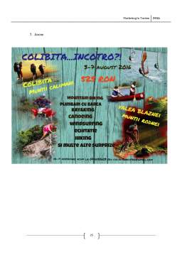 Proiect - Marketing în turism - Colibița