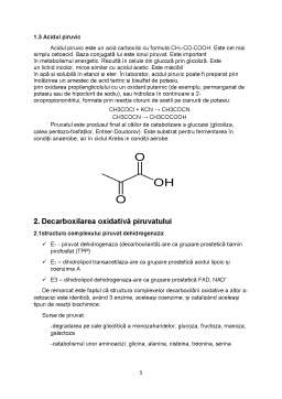Referat - Vitamina B1 și acidul lipoic - Structura și rolul acestora în carboxilarea oxidativă a piruvatului la acetilcoenzima A explicat prin reacțiile biochimice implicate