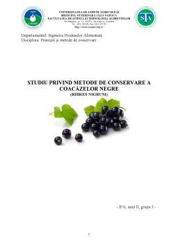 Referat - Studiu privind metode de conservare a coacăzelor negre