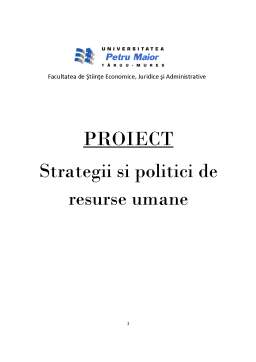 Proiect - Strategii și politici de resurse umane