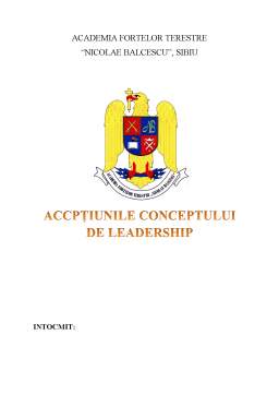 Referat - Accpțiunile conceptului de leadership