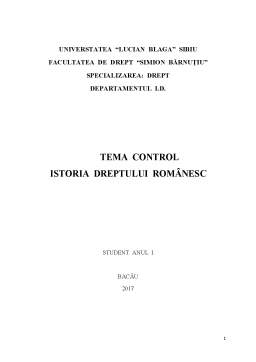 Referat - Istoria dreptului românesc