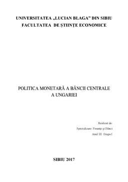 Referat - Politica monetară