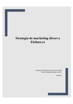 Proiect - Strategia de marketing direct Elefant.ro