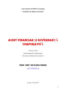 Curs - Audit financiar și guvernanță corporativă