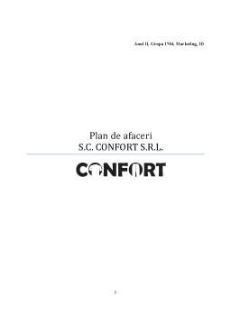Proiect - Plan de afaceri SC Confort SRL