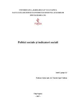 Proiect - Politici sociale și indicatori sociali