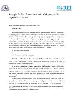 Referat - Strategia de dezvoltare a învățământului superior din Argentina 2016-2020