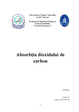 Proiect - Absorbția dioxidului de carbon