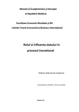 Referat - Rolul și influența statului în procesul inovațional