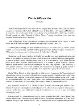 Referat - Charlie Wilson's War (Razboiul lui Charlie Wilson)
