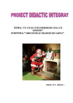 Proiect - Plan de lecție - Obiceiuri și tradiții de iarnă