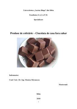 Proiect - Ciocolată de casă fără zahăr