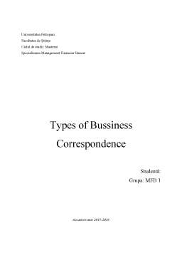 Curs - Types of bussiness correspondence