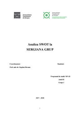 Proiect - Analiza SWOT la Sergiana Group