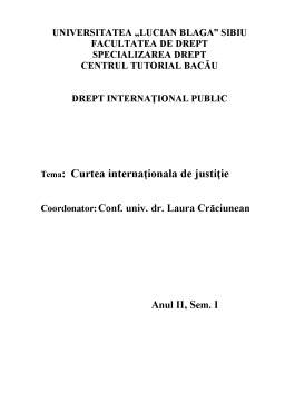 Referat - Curtea Internaționala de Justiție