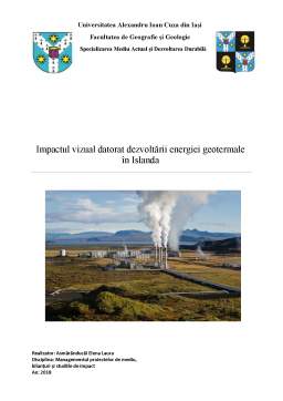 Proiect - Impactul vizual datorat dezvoltării energiei geotermale în Islanda