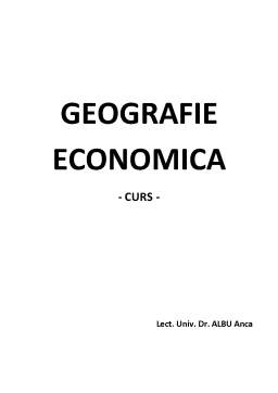 Curs - Georgrafie economică