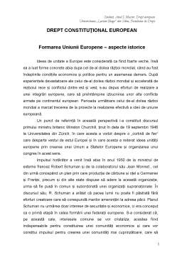 Referat - Formarea Uniunii Europene - Aspecte istorice