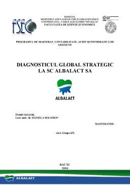 Proiect - Diagnosticul global strategic la SC Albalact SA