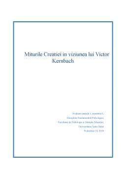 Referat - Miturile Creației în viziunea lui Victor Kernbach