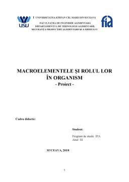 Proiect - Macroelementele și rolul lor în organism