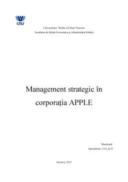 Proiect - Management strategic în corporația APPLE