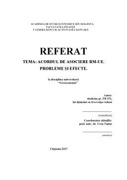 Referat - Acordul de asociere RM-UE