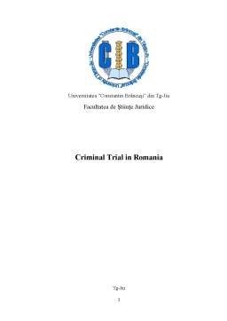 Referat - The Criminal Trial în România