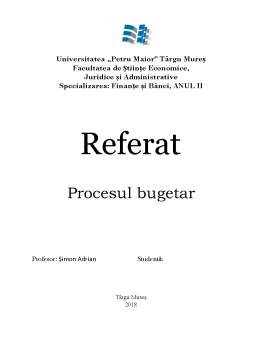 Referat - Procesul bugetar