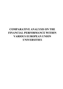 Licență - Analiza comparativă privind performanțele financiare în diversitatea universităților Uniunii Europene