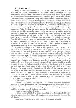 Referat - Caracterizarea condițiilor în perioada sistemului fanariot în Țările Române