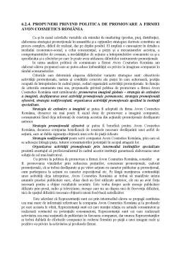 Licență - Elaborarea politicii de marketing a firmei Avon Cosmetics România