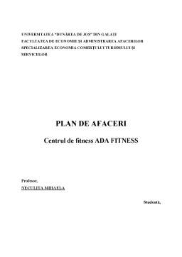 Proiect - Centrul de fitness Ada Fitness