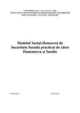 Proiect - Modelul Social-Democrat de Securitate Socială practicat de către Danemarca și Suedia