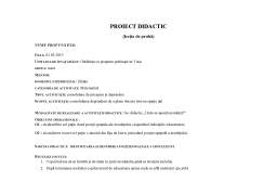 Proiect - Proiect didactic - Consolidarea deprinderii de a plasa obiecte într-un spațiu dat