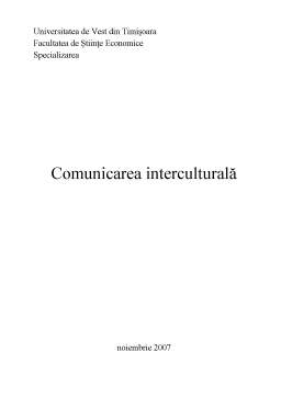 Referat - Comunicarea Interculturală