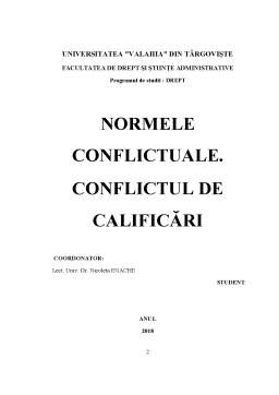 Referat - Normele conflictuale - Conflictul de calificări