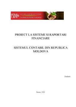 Proiect - Sistemul contabil din Republica Moldova