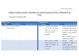 Proiect - Analiza temelor politice abordate de ziarele Gazeta de Cluj și Monitorul de Cluj