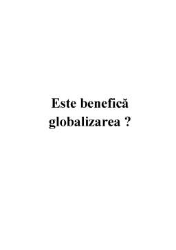 Referat - Globalizarea