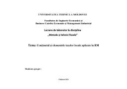 Laborator - Conținutul și elementele taxelor locale aplicate în RM