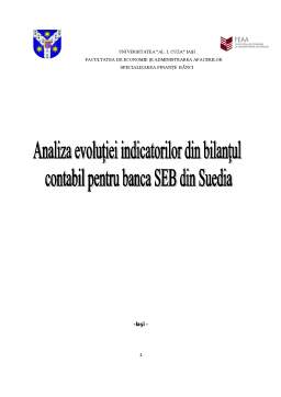 Proiect - Analiza evoluției indicatorilor din bilanțul contabil pentru banca SEB din Suedia