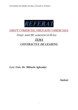 Proiect - Contractul de leasing