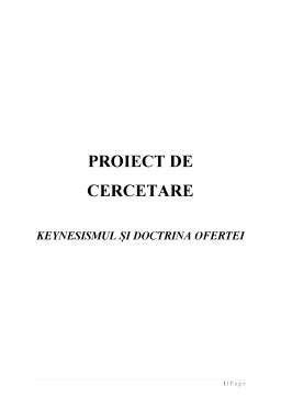 Proiect - Keynesismul și doctrina ofertei