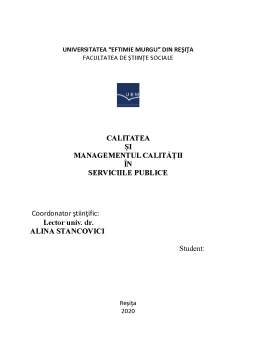 Referat - Calitatea și managementul calității în serviciile publice