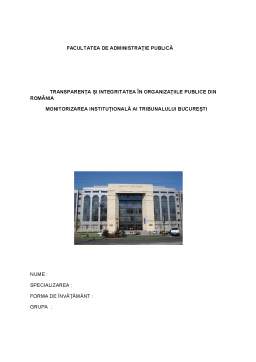 Proiect - Monitorizarea instituțională al Tribunalului București